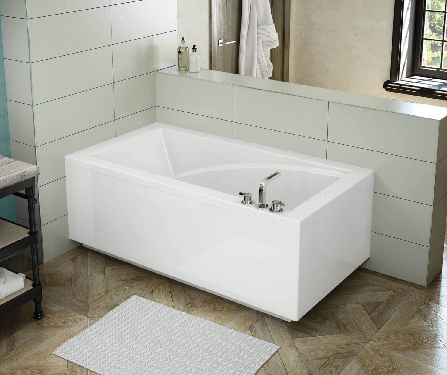 modulr 6032 (with armrests) acrylic corner left left-hand drain bathtub in white